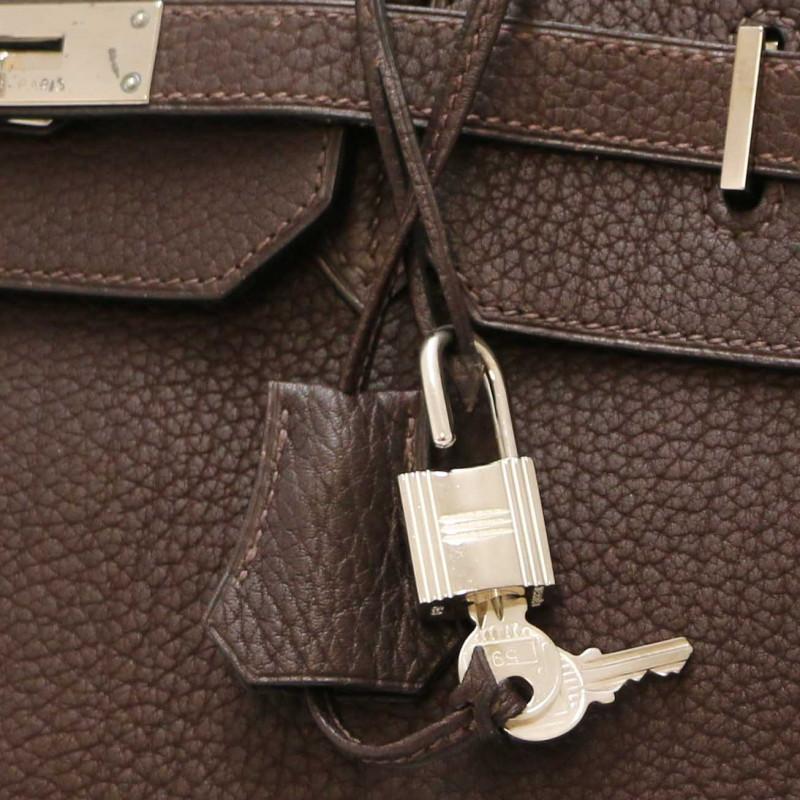 Birkin 40 Braunes Togo-Leder von Hermès im Angebot 7