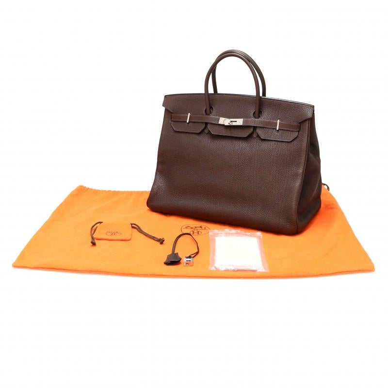 Hermes Birkin 40 Brown Togo leather In Excellent Condition For Sale In Paris, FR