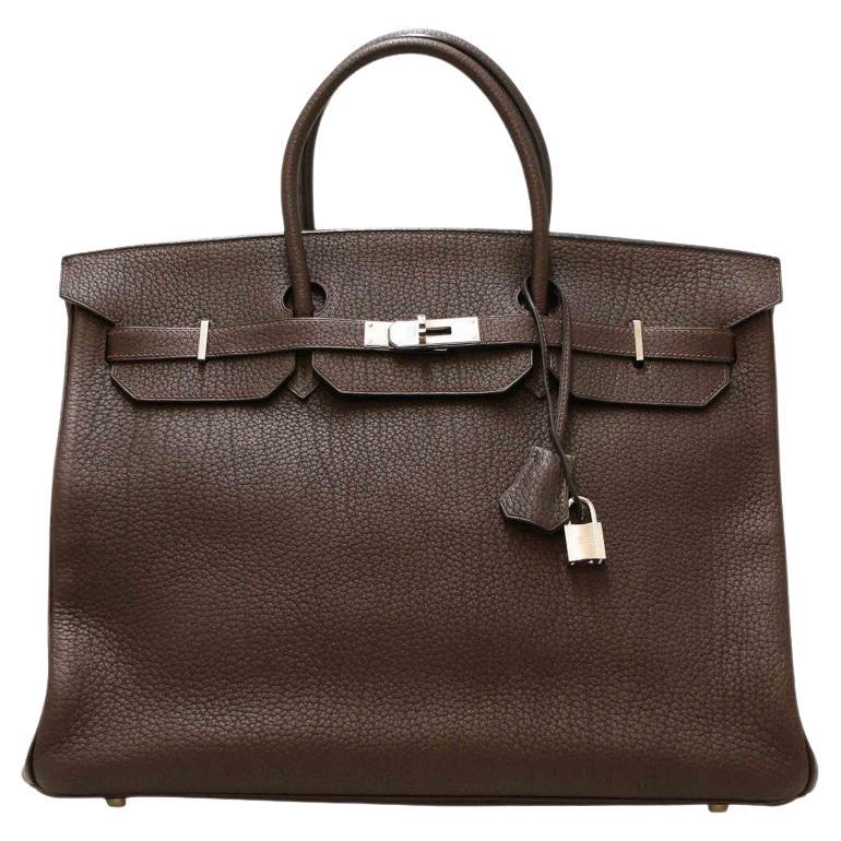 Hermès - Sac Birkin 40 marron en cuir Togo