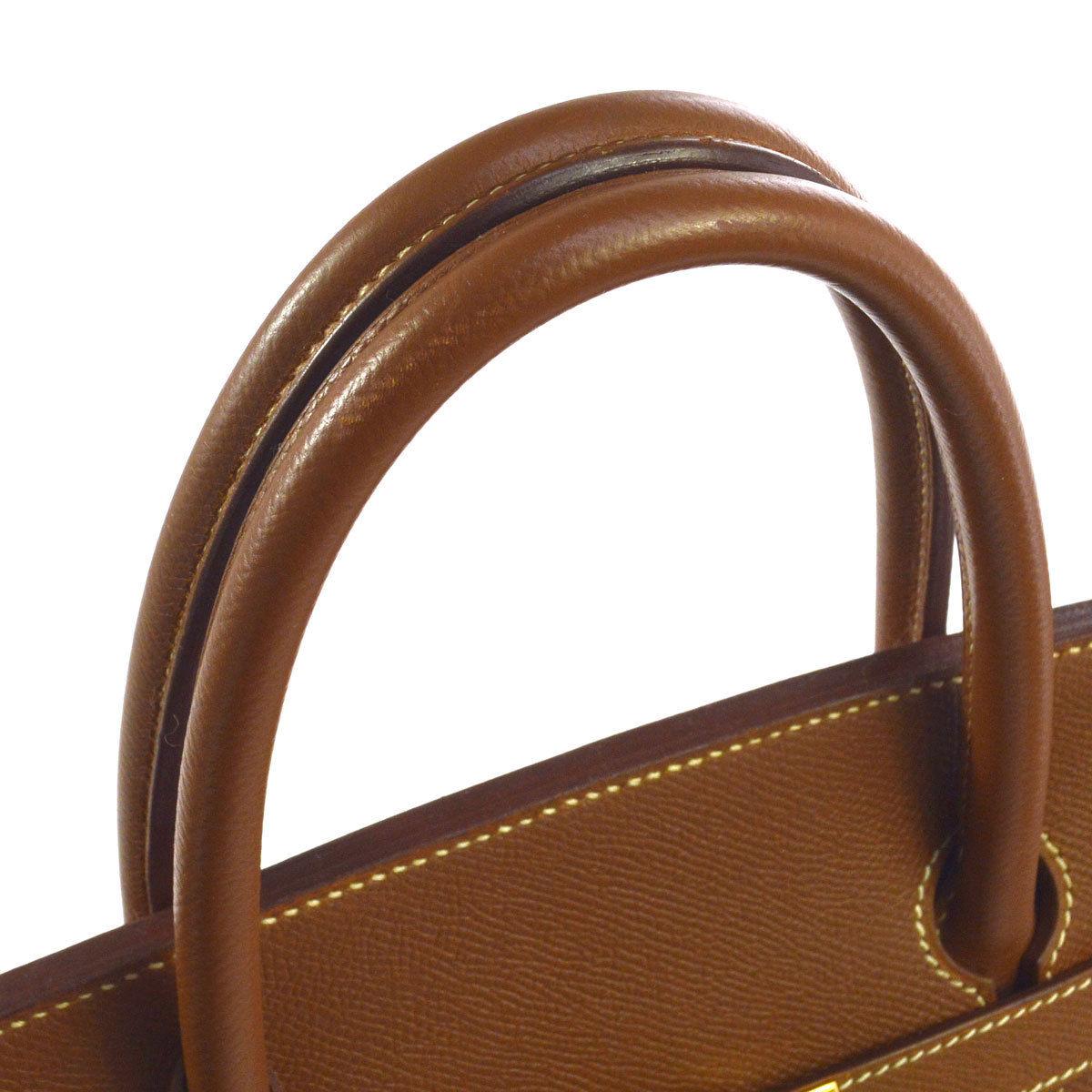 Hermes Birkin 40 Cognac Leather Gold Carryall Top Handle Satchel Tote In Good Condition For Sale In Chicago, IL
