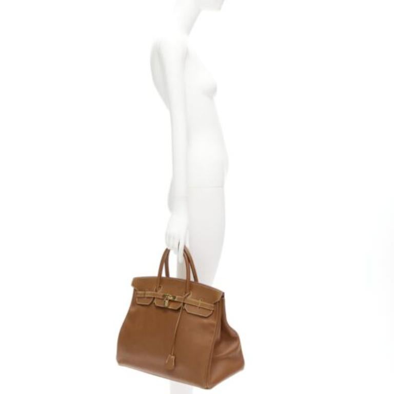 HERMES Birkin 40 Epsom brown leather gold hardware leather tote bag
Reference: LNKO/A02252
Brand: Hermes
Model: Birkin 40 Epsom
Material: Leather
Color: Brown
Pattern: Solid
Lining: Brown Leather
Extra Details: Herm√®s Top Handle Bag. Vintage.