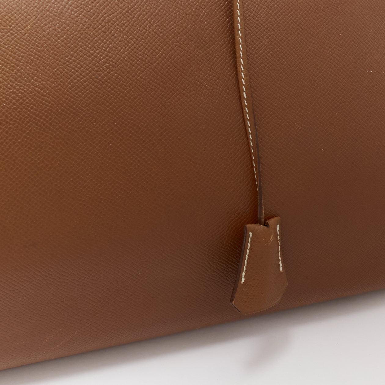 HERMES Birkin 40 Epsom brown leather gold hardware leather tote bag For Sale 3