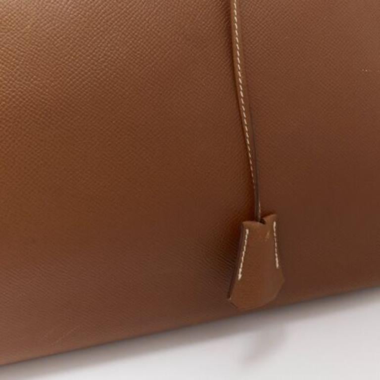 HERMES Birkin 40 Epsom brown leather gold hardware leather tote bag For Sale 3