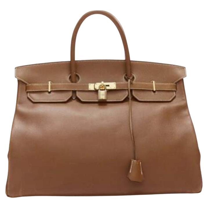 HERMES Birkin 40 Epsom in pelle marrone con finiture dorate, borsa tote in pelle