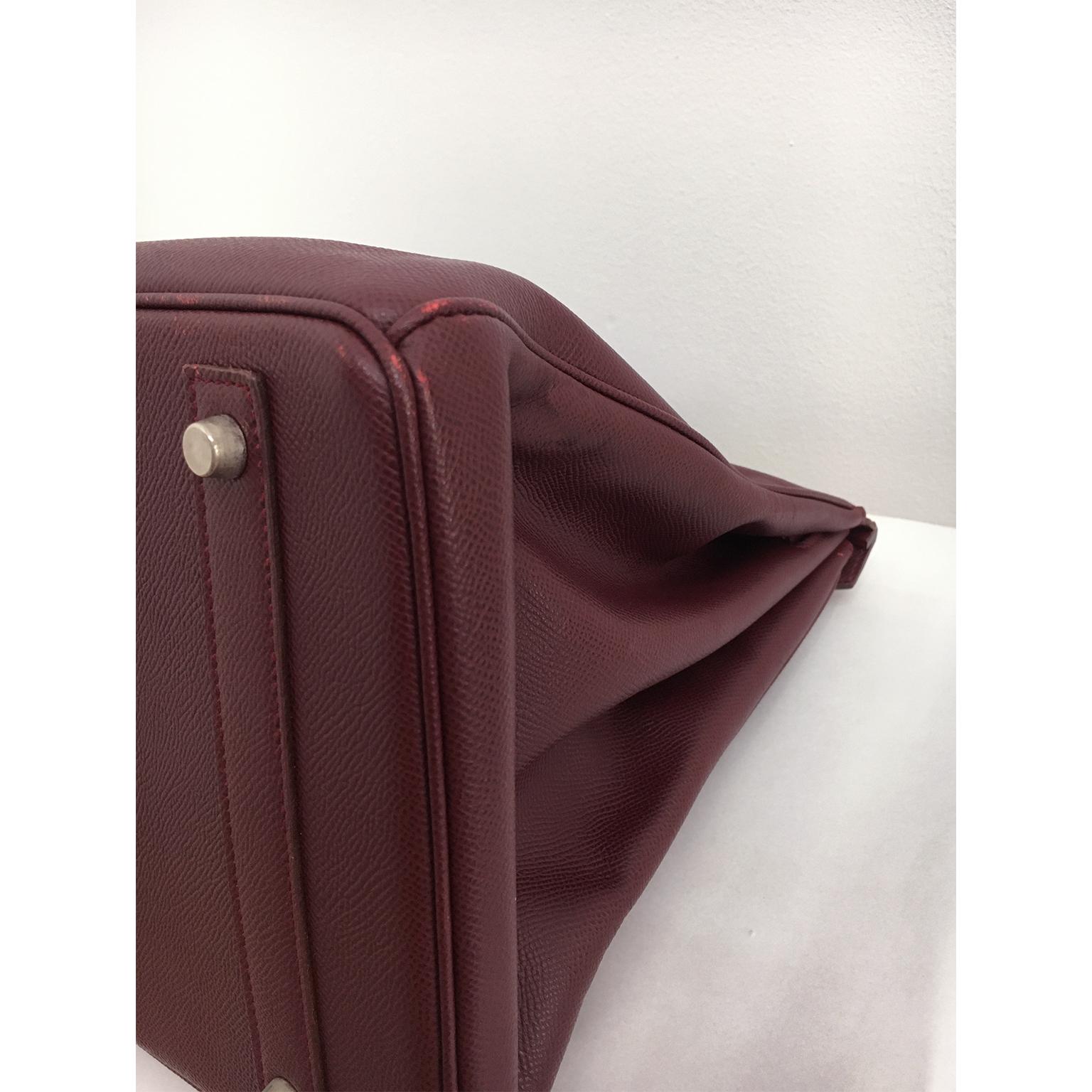 Hermes Birkin 40 Epsom Rouge Deep Bordeaux Silver Birkin Bag 5