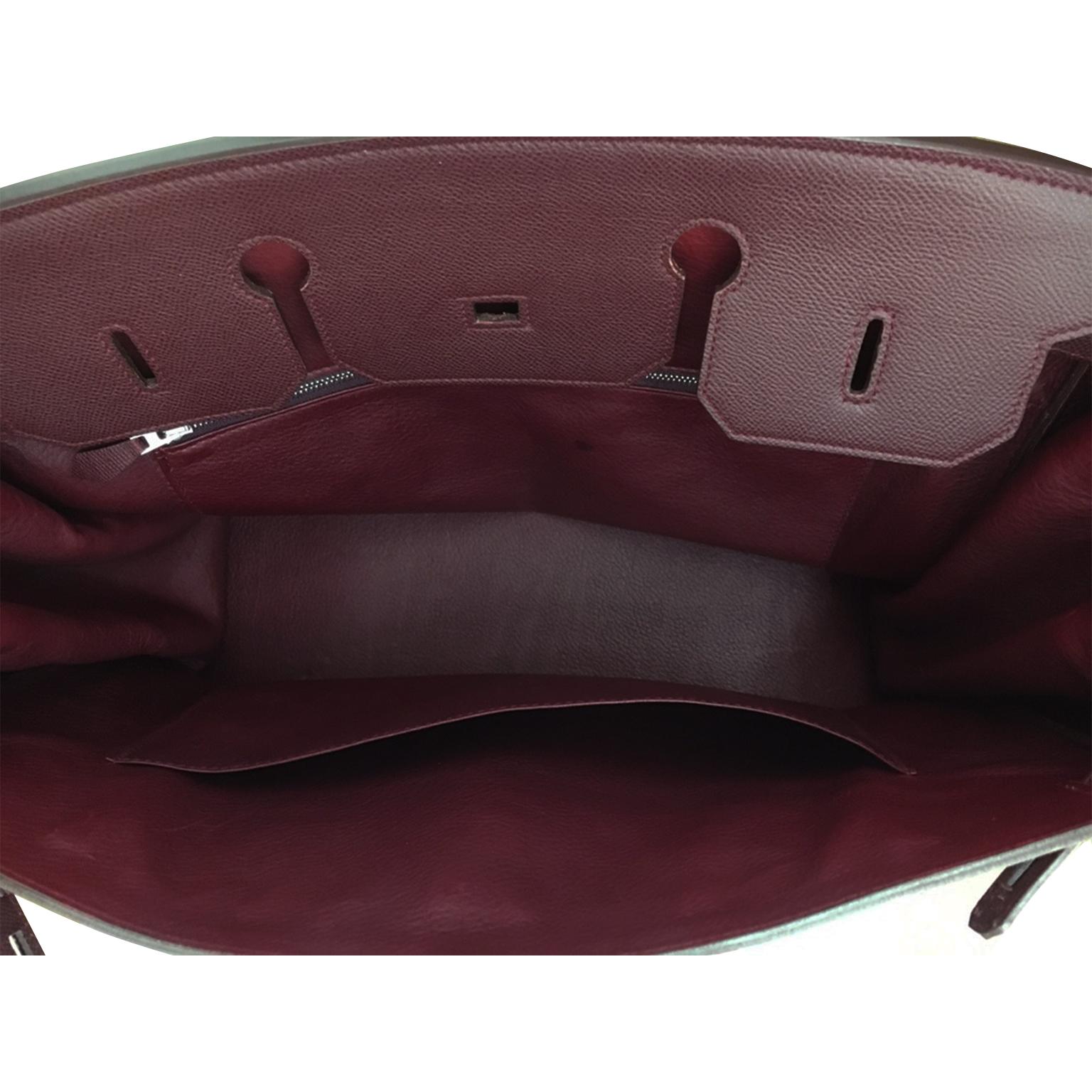 Hermes Birkin 40 Epsom Rouge Deep Bordeaux Silver Birkin Bag 6