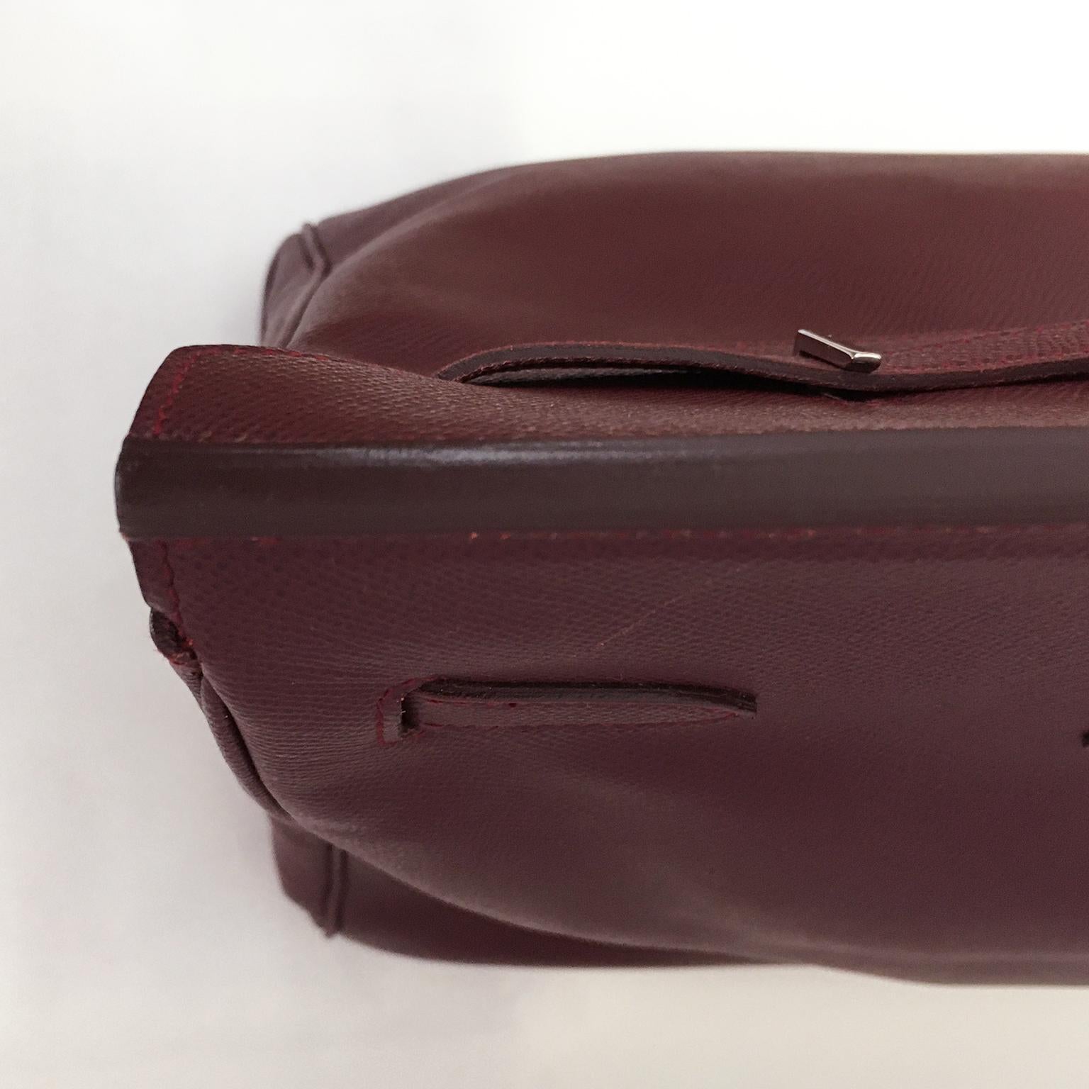 Hermes Birkin 40 Epsom Rouge Deep Bordeaux Silver Birkin Bag 2