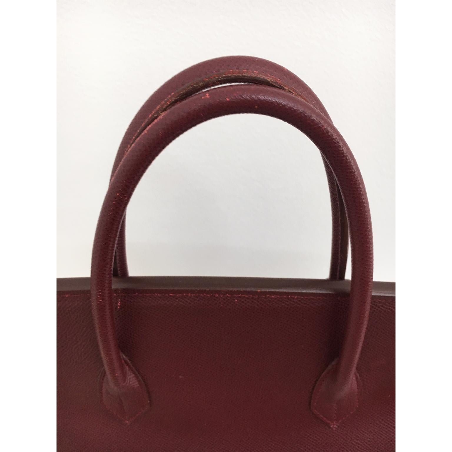 Hermes Birkin 40 Epsom Rouge Deep Bordeaux Silver Birkin Bag 4
