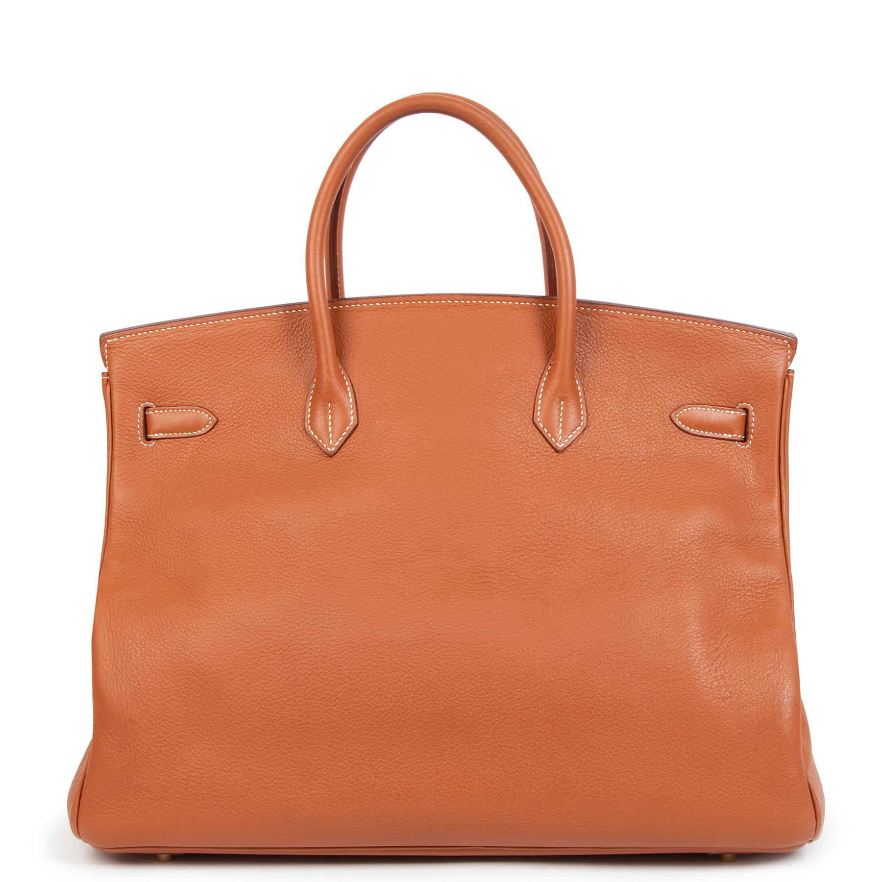 Orange Hermès Birkin 40 Etrusque Clemence Taurillon GHW