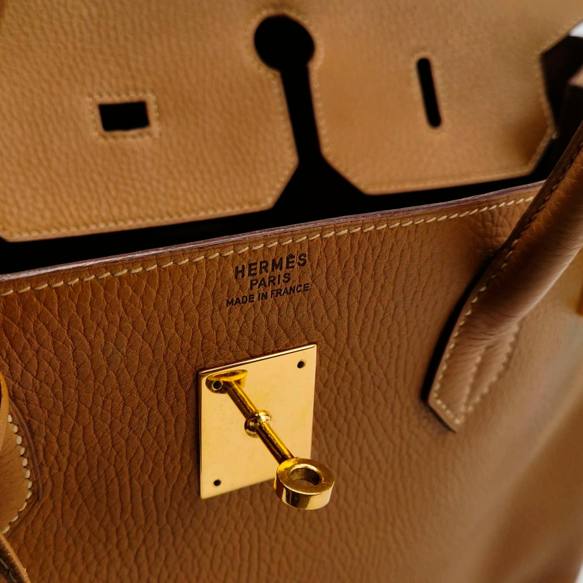 Hermes Birkin 40 Gold TC Clemence Leather Gold Hardware 1994 For Sale 5