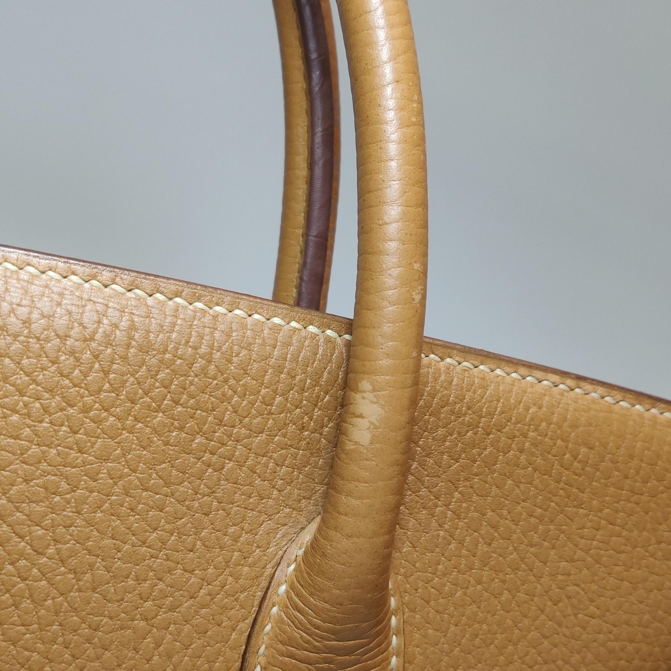 Hermes Birkin 40 Gold TC Clemence Leather Gold Hardware 1994 For Sale 7
