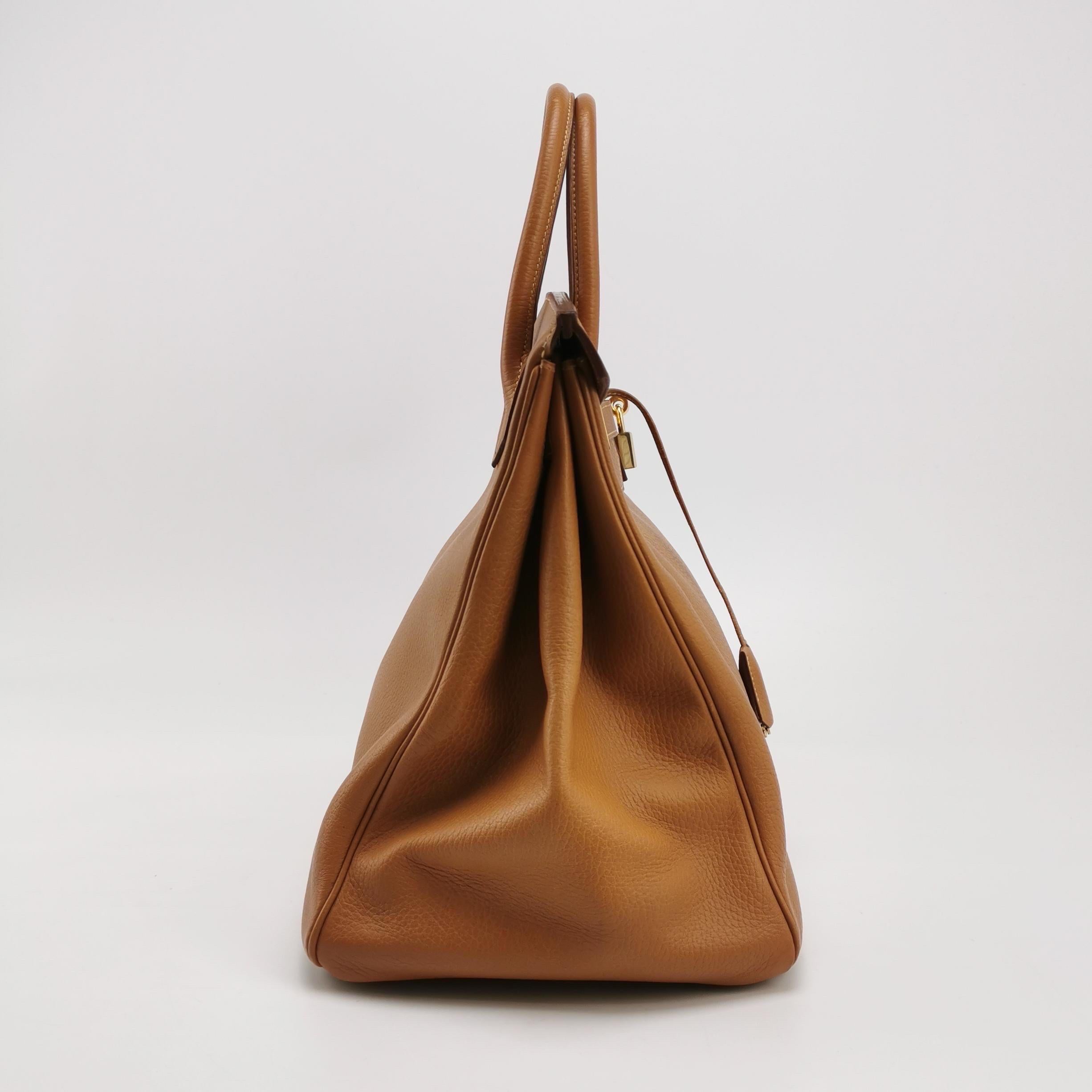 Hermes Birkin 40 Gold TC Clemence Leather Gold Hardware 1994 For Sale 14