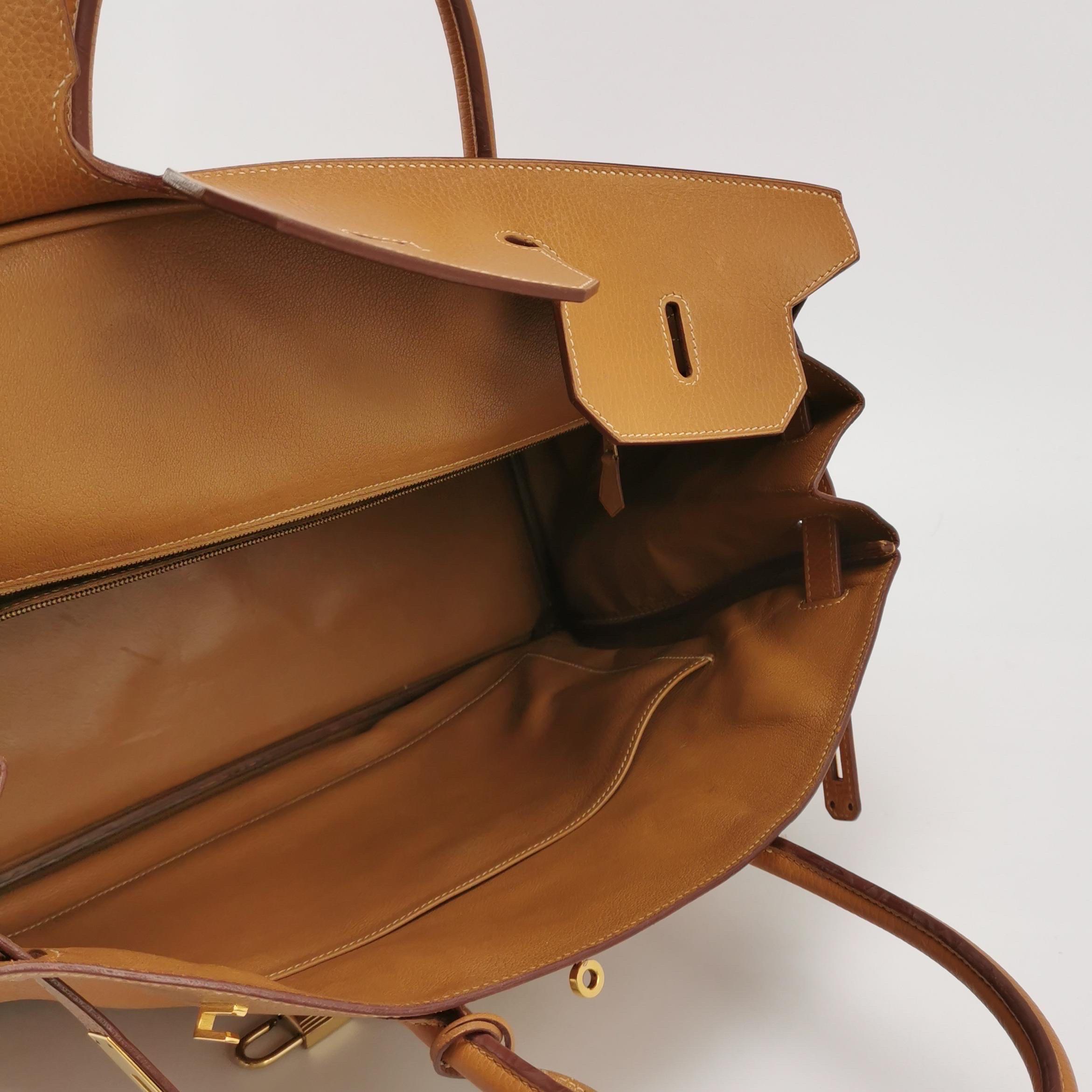 Hermes Birkin 40 Gold TC Clemence Leather Gold Hardware 1994 For Sale 15
