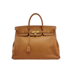 Vintage Hermes Birkin 40 Gold TC Clemence Leather Gold Hardware 1994