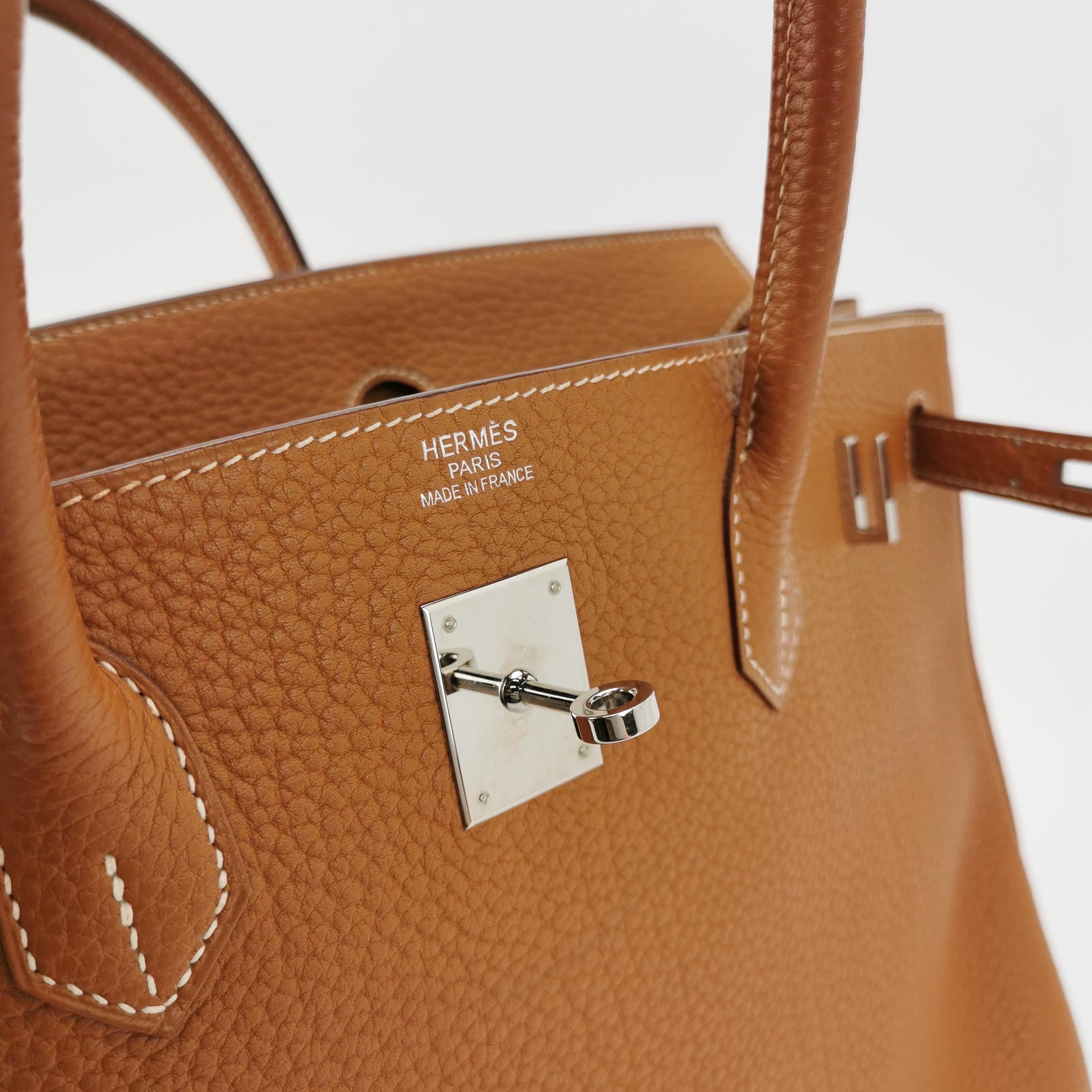Hermes Birkin 40 Oro Togo Pelle di vitello Palladium Hardware Box M Stamp 2009 in vendita 6