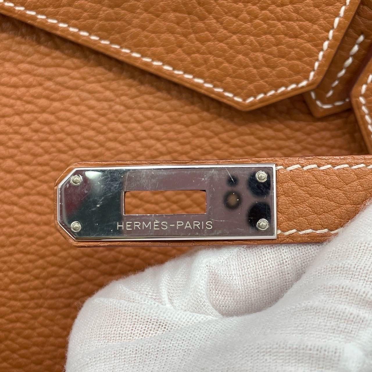 Hermes Birkin 40 Gold Togo Calfskin Leather Palladium Hardware Box M Stamp 2009 For Sale 15