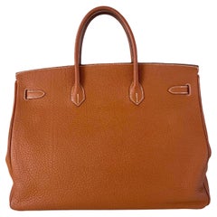 Hermes Birkin 40 Gold Togo Calfskin Leather Palladium Hardware Box M Stamp 2009