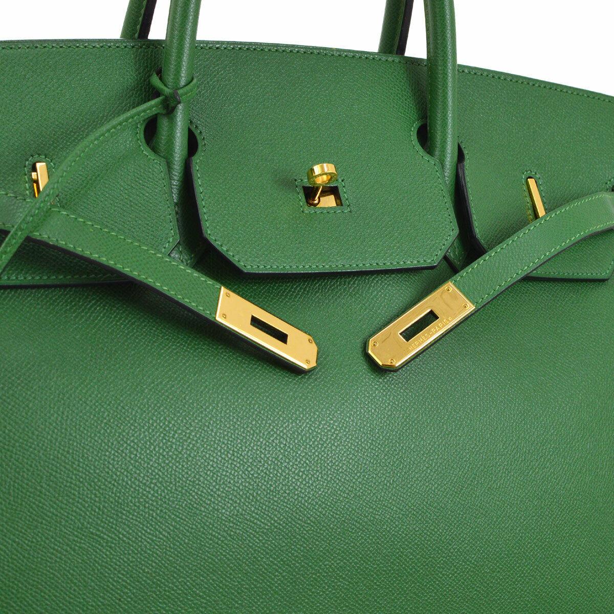 Hermes Birkin 40 Green Leather Gold Carryall Travel Top Handle Satchel Tote Bag

Leather
Gold tone hardware
Leather lining
Date code present
Made in France
Handle drop 4.25