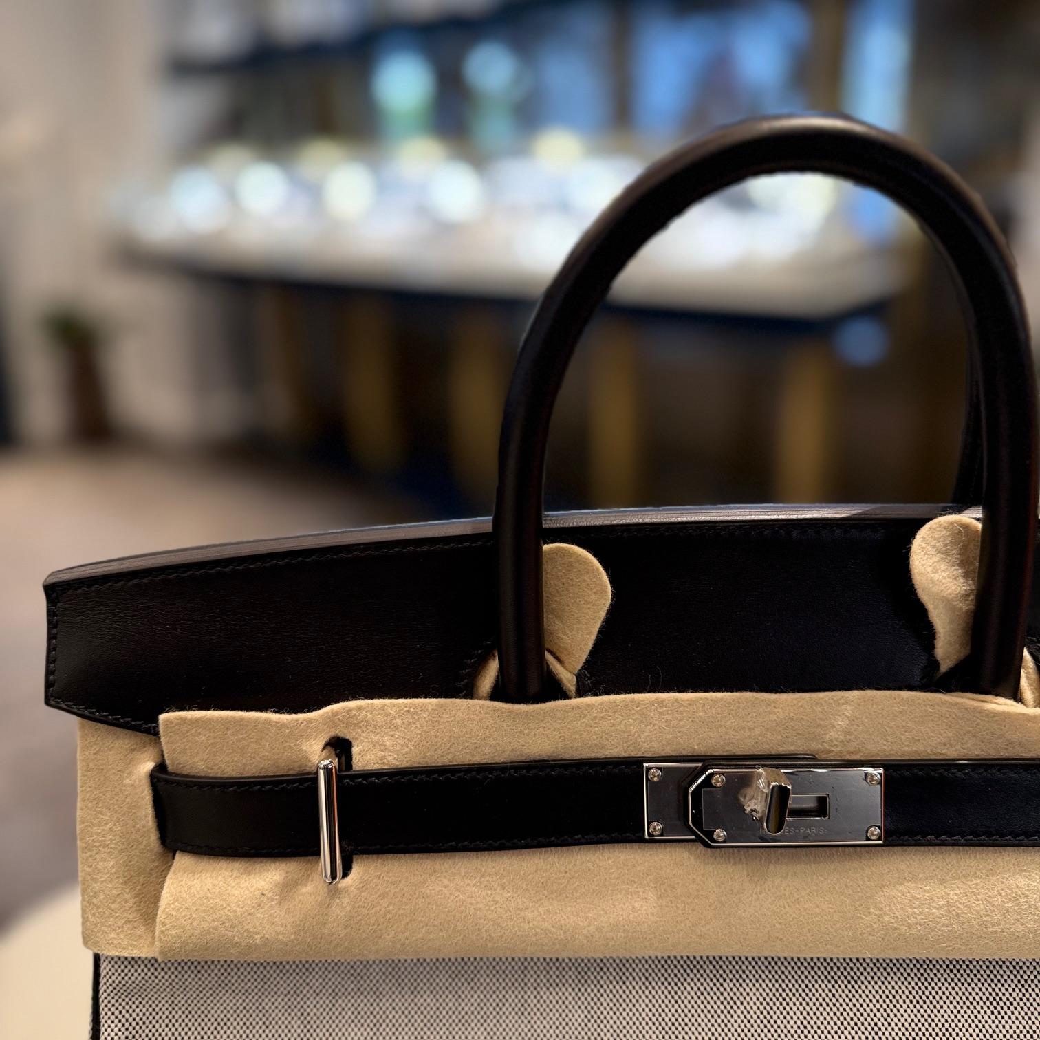 Hermès Birkin 40 Hac A Courroies Cargo Bag AA Ecru-Noir/Noir Palladium 1