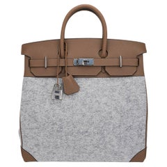 Hermes Birkin 40 HAC Gris Clair Todoo Feutre / Etoupe Tasche