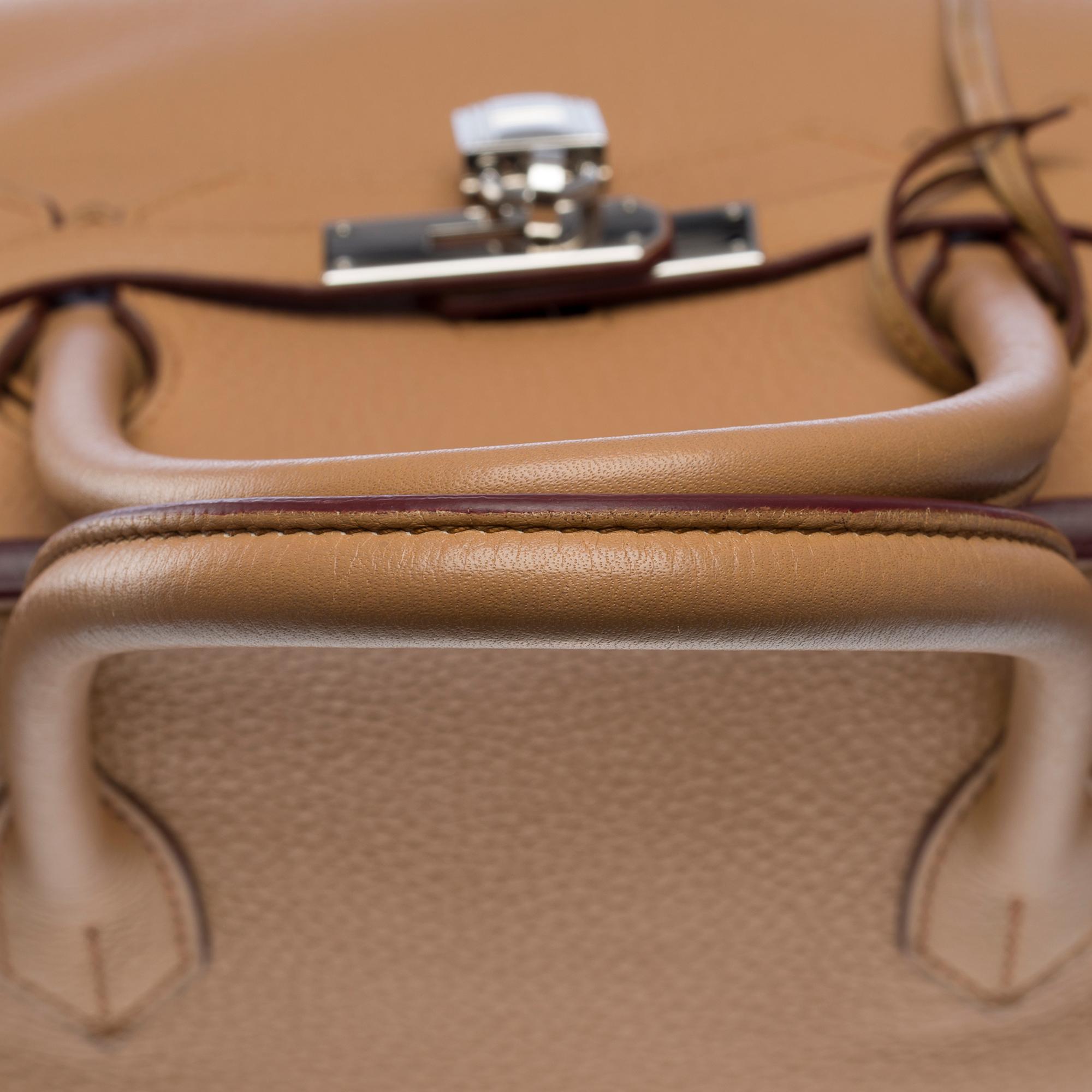 Hermes Birkin 40 handbag in Tabac Togo leather, SHW For Sale 6