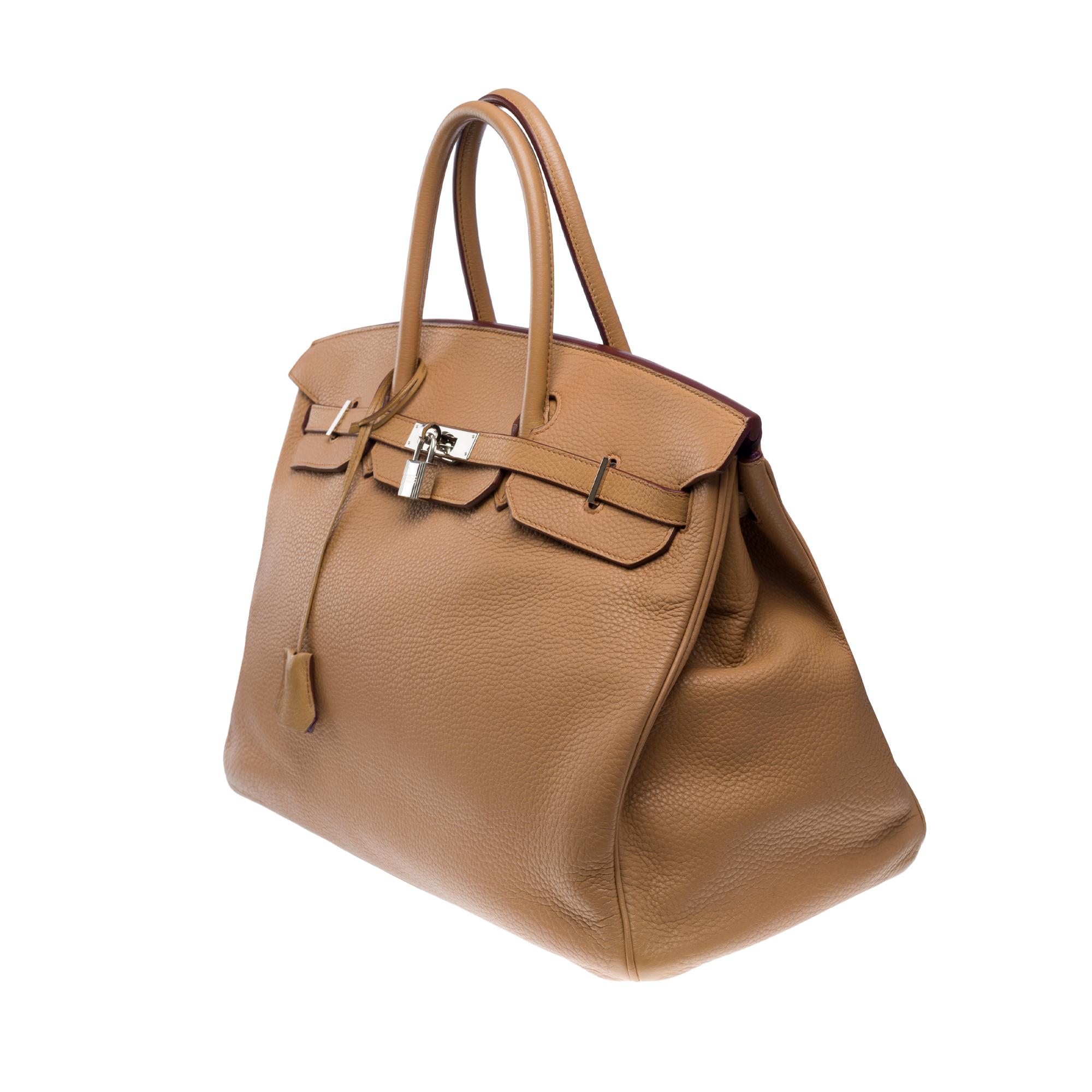 Hermes Birkin 40 handbag in Tabac Togo leather, SHW For Sale 1