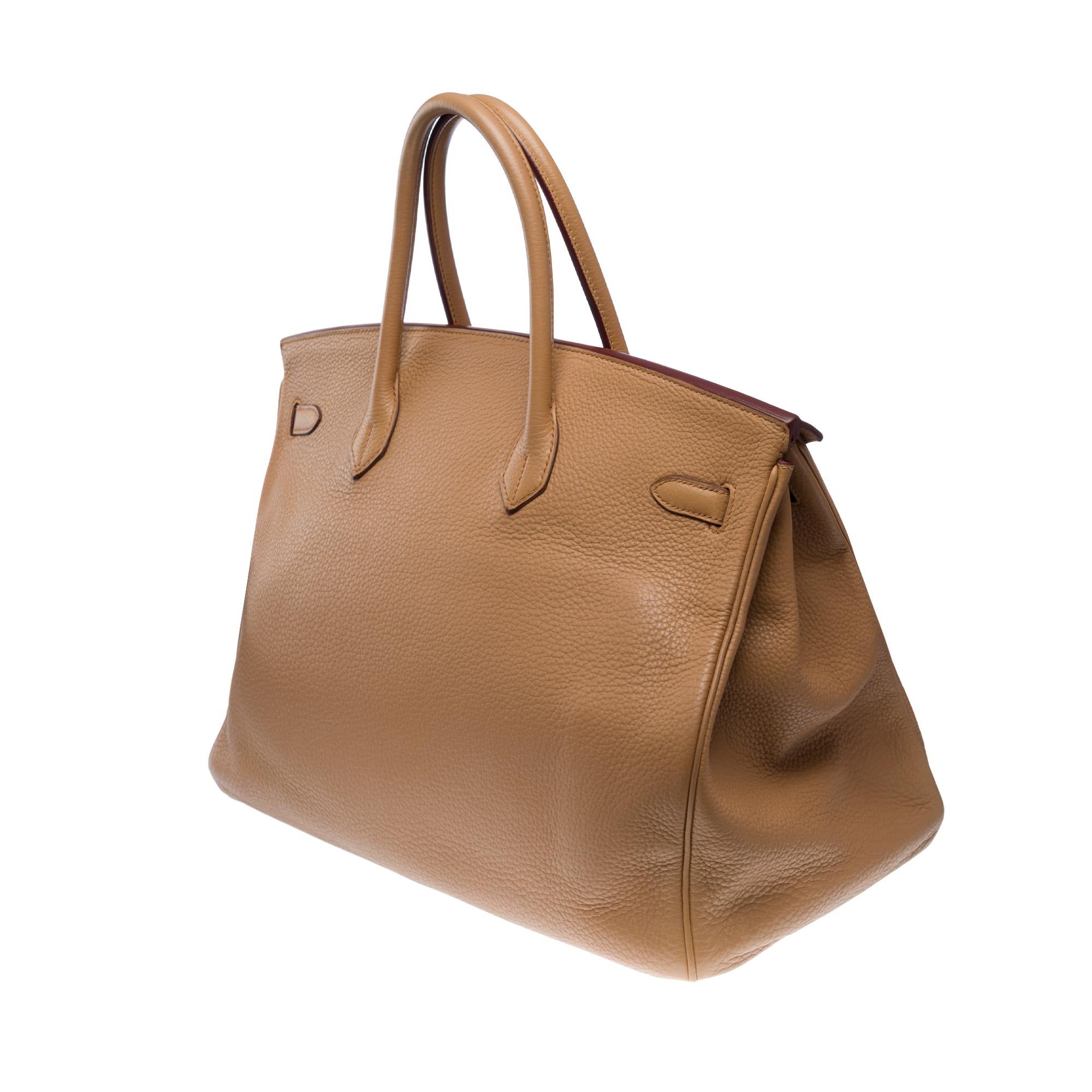 Hermes Birkin 40 handbag in Tabac Togo leather, SHW For Sale 2