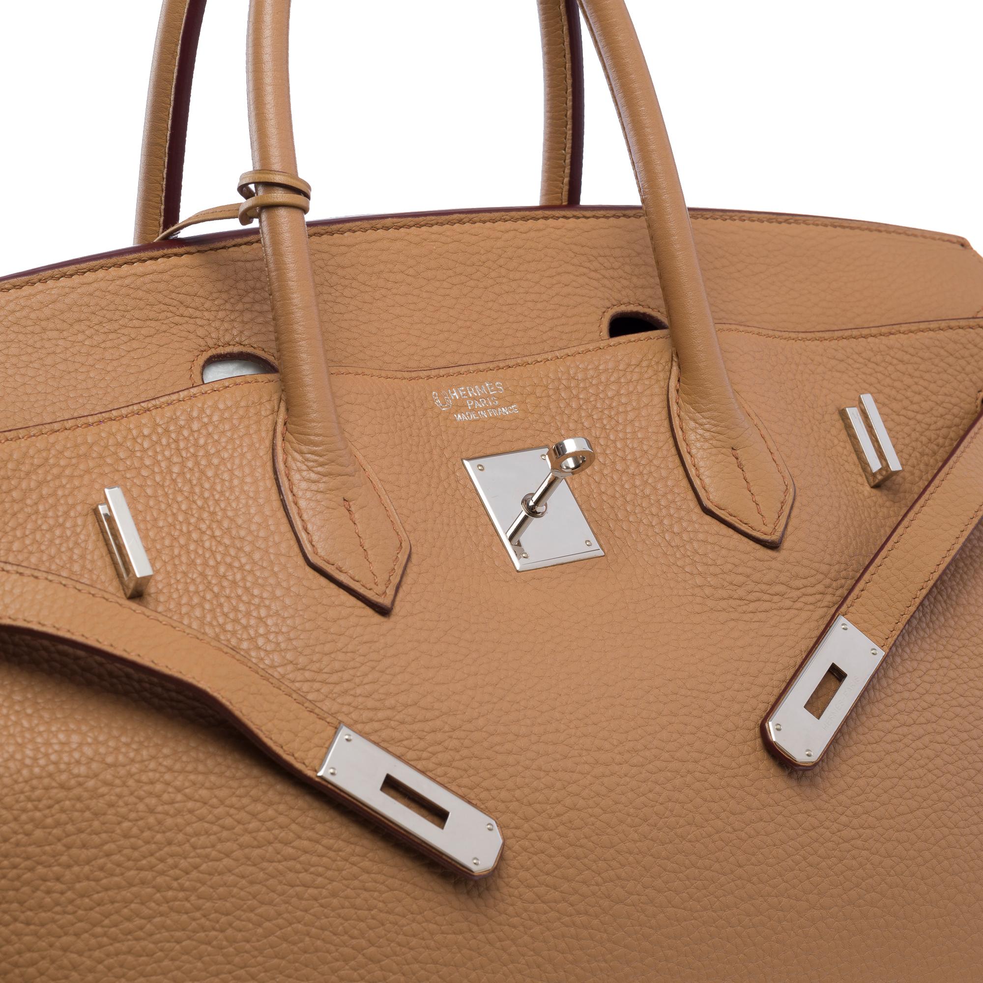 Hermes Birkin 40 handbag in Tabac Togo leather, SHW For Sale 3