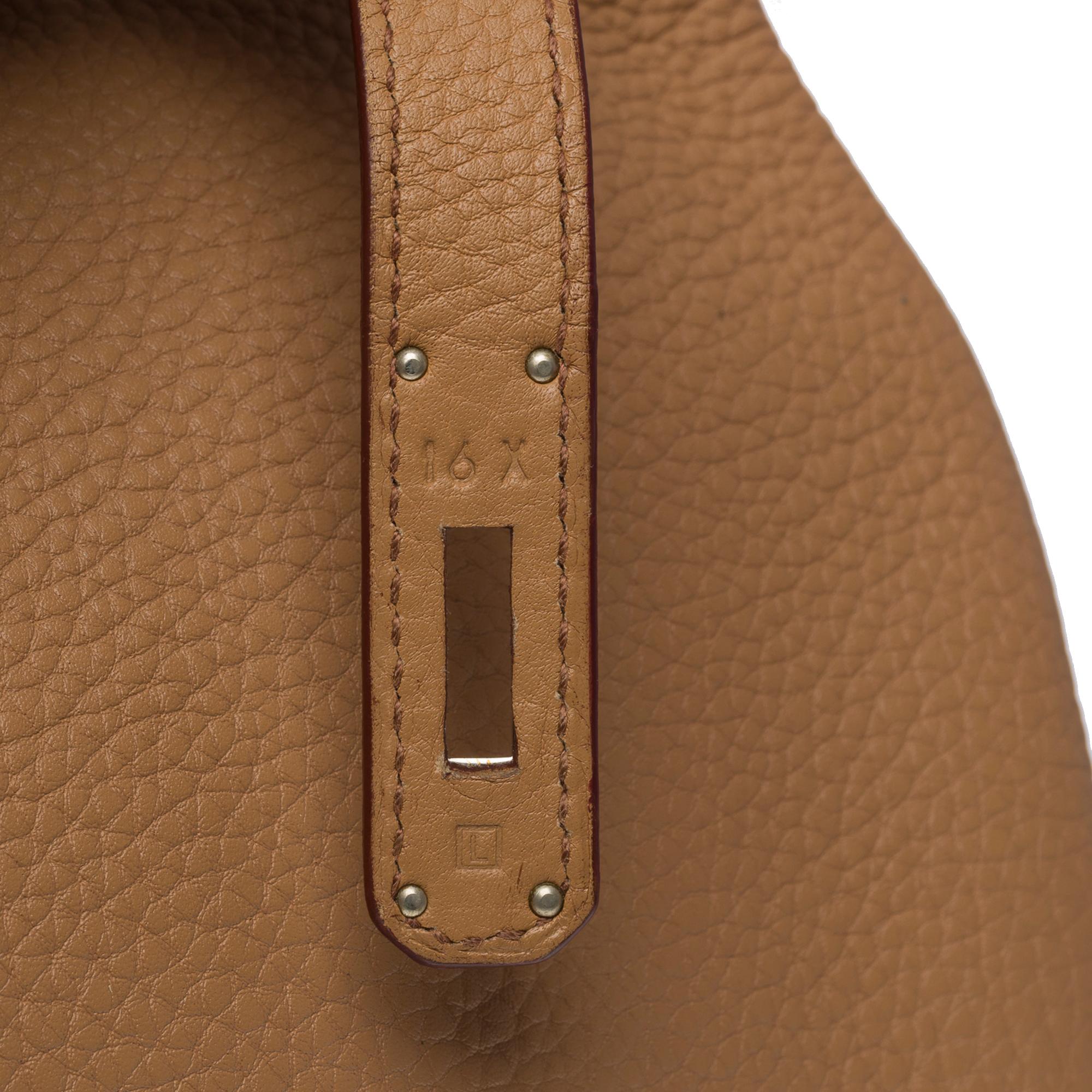 Hermes Birkin 40 handbag in Tabac Togo leather, SHW For Sale 4
