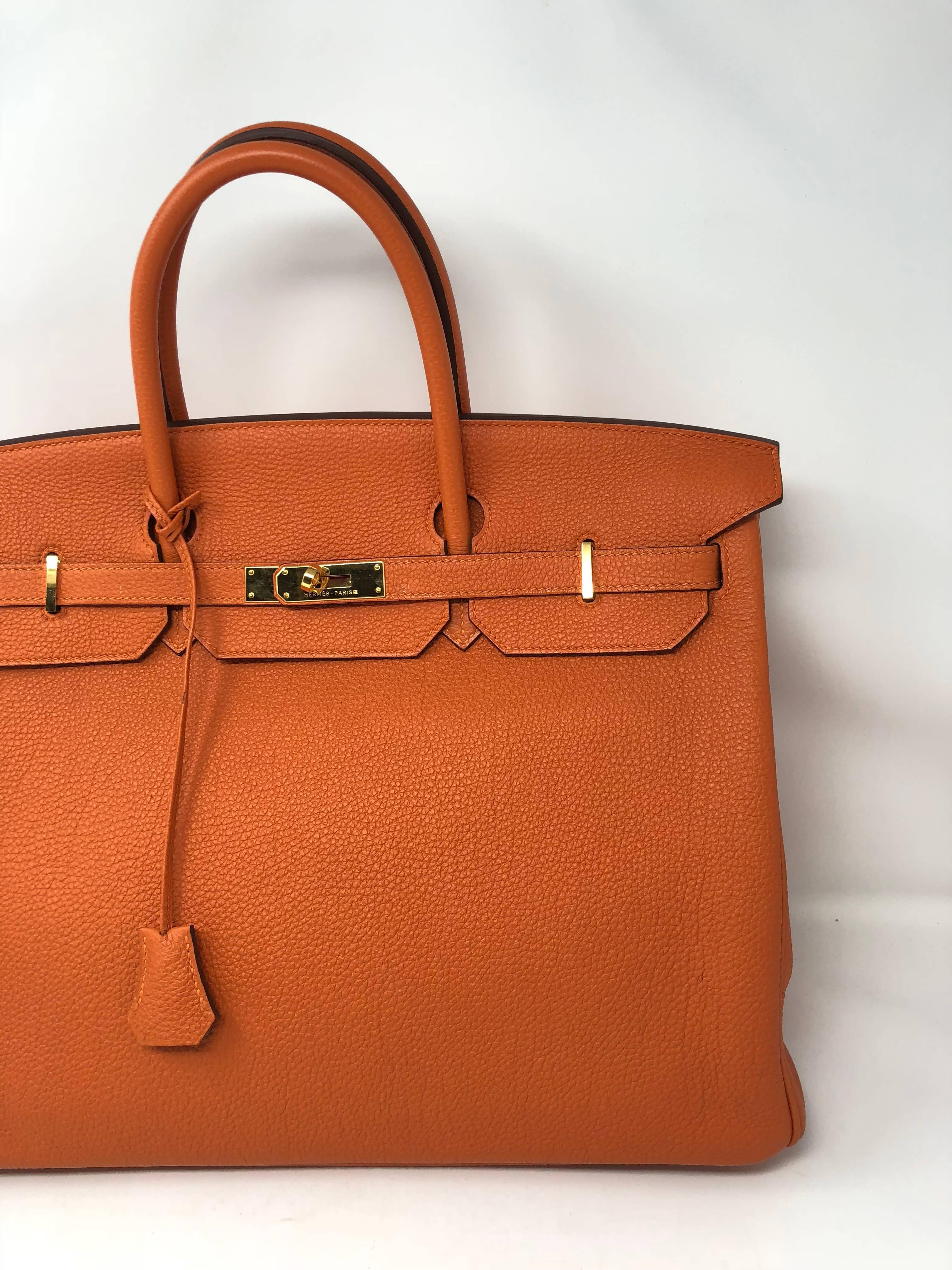 Hermes Birkin 40 Orange In New Condition In Athens, GA
