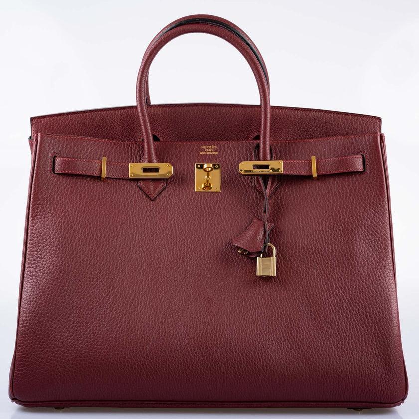 Hermès Birkin 40 Rouge H Vachette Fjord with Gold Hardware Bag For Sale 11