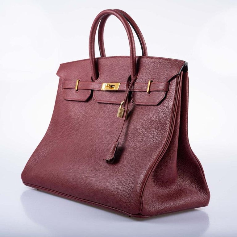 Rouge H Birkin 40cm in Fjord Leather with Gold Hardware, 2001
