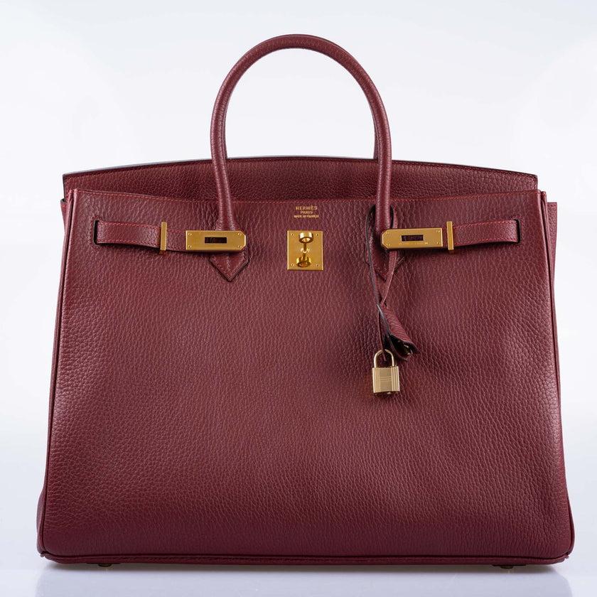 Hermès Birkin 40 Rouge H Vachette Fjord with Gold Hardware Bag For Sale 1