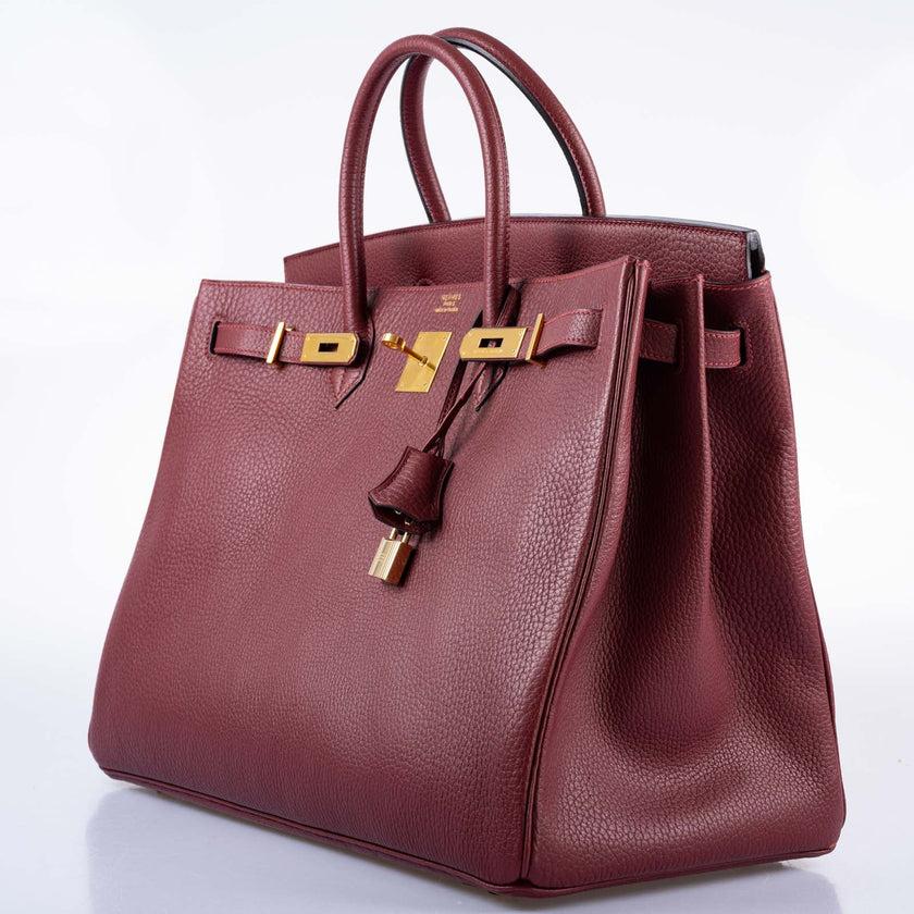 Hermès Birkin 40 Rouge H Vachette Fjord with Gold Hardware Bag For Sale 3