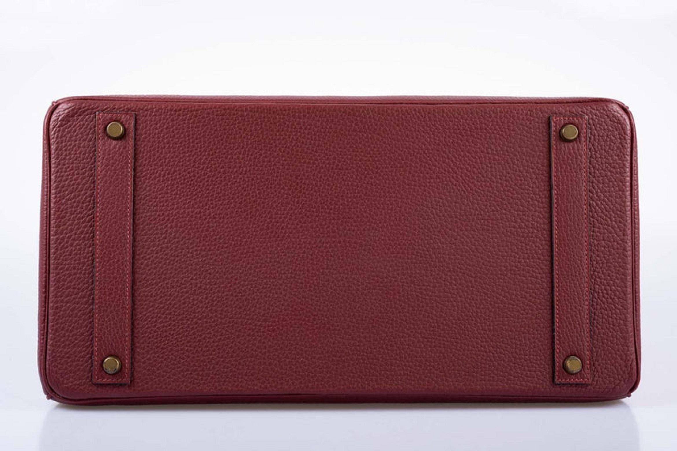 Hermès Birkin 40 Rouge H Vachette Fjord with Gold Hardware Bag For Sale 5