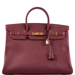 Hermès Birkin 40 Rouge H Vachette Fjord with Gold Hardware Bag