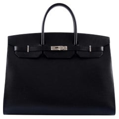 Hermès Birkin 40 Sellier Noir Hunter Vache Palladium Hardware Bag