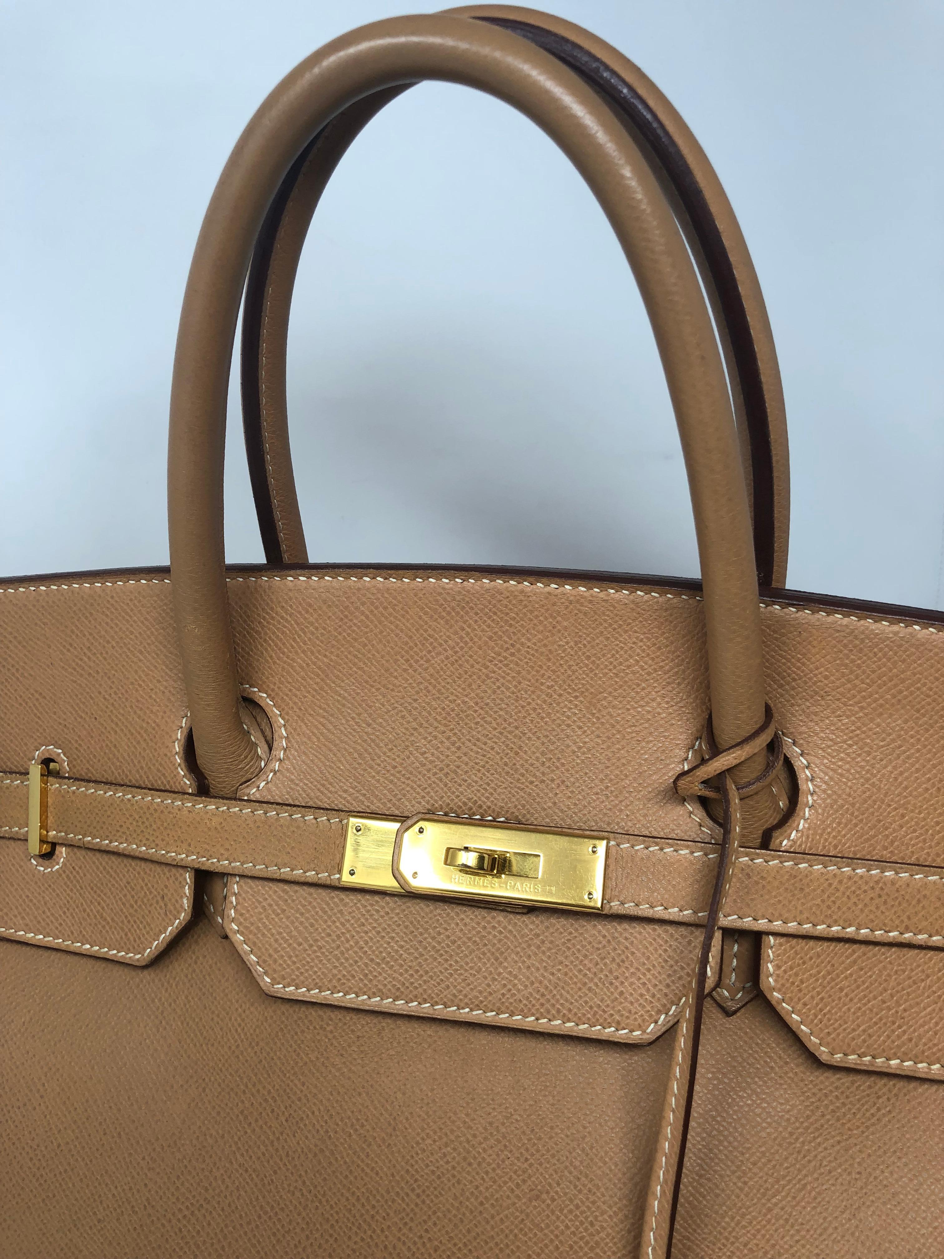 Brown Hermes Birkin 40 Tan