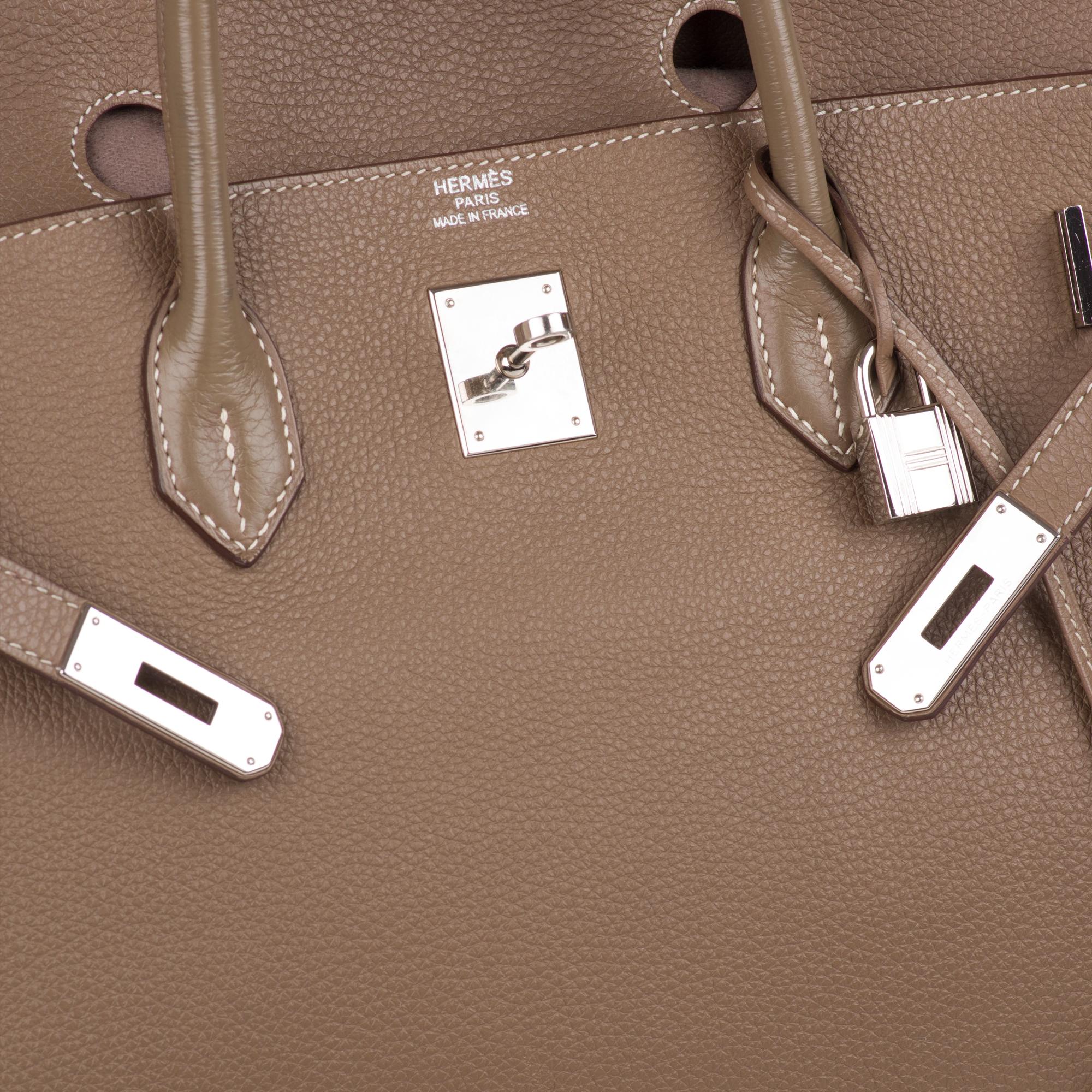 Brown Hermes Birkin 40 Togo Etoupe Bag