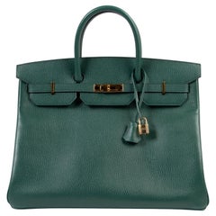 Hermès Birkin 40 Vert Clair Veau Ardennes GHW