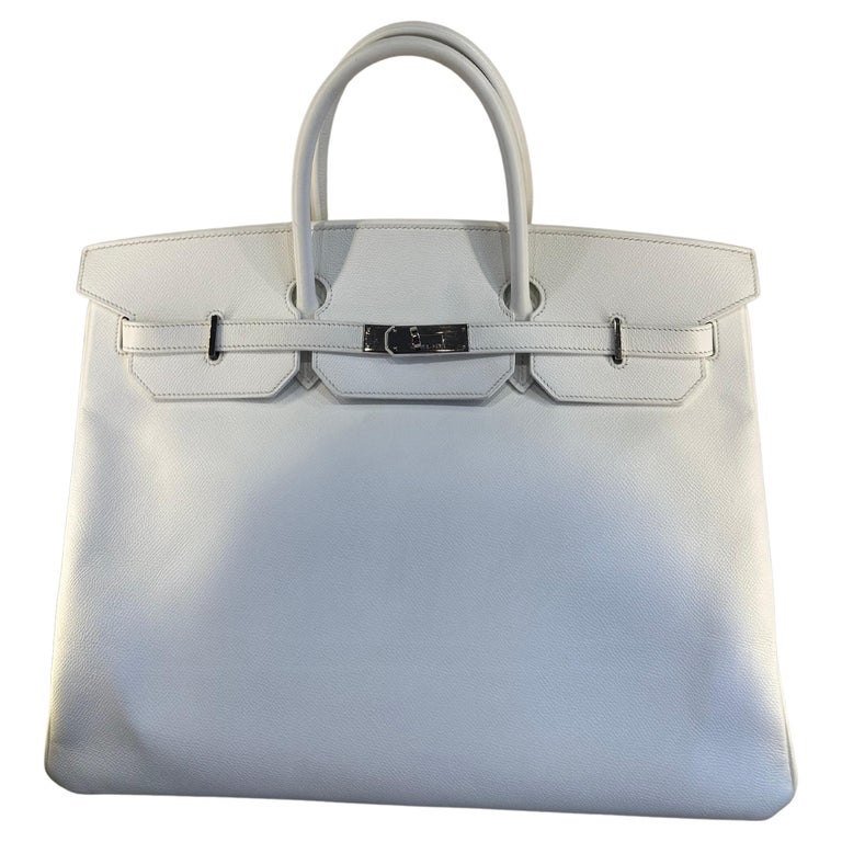Hermes Birkin 40 White Epsom phw bag For Sale at 1stDibs