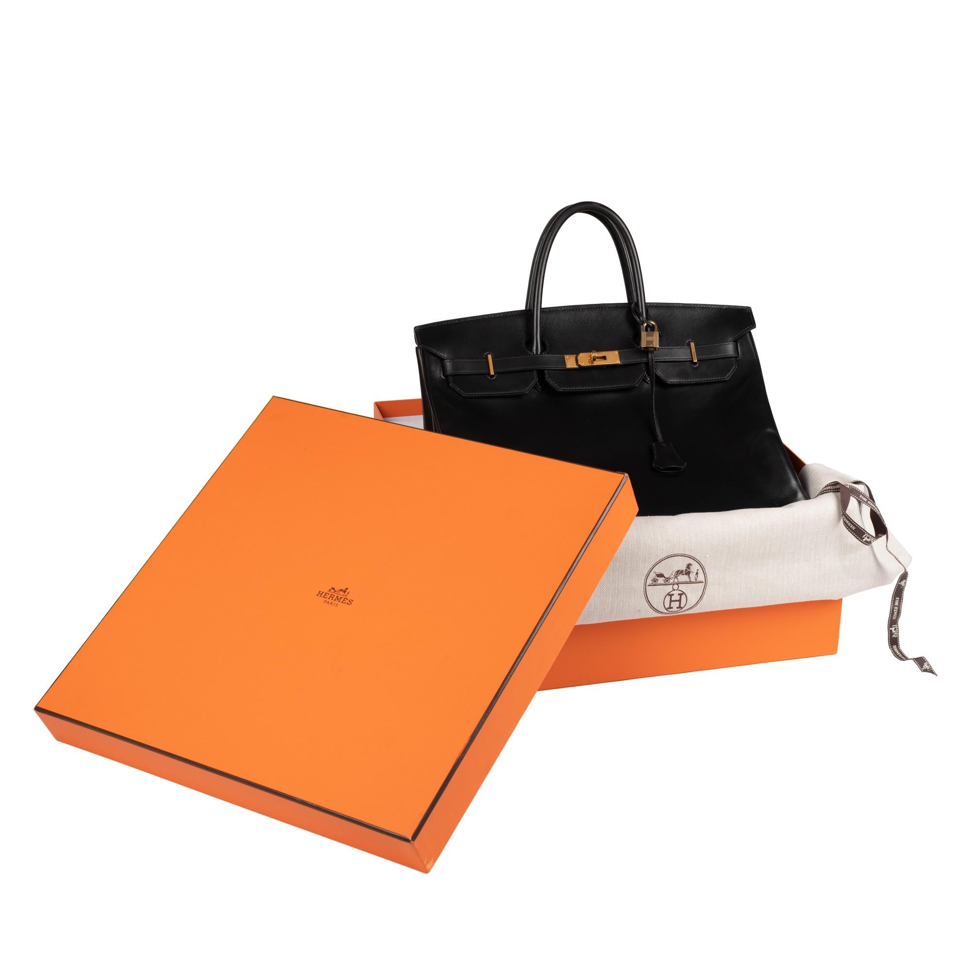 Hermes Birkin 40cm Black Box Leather Handbag 8