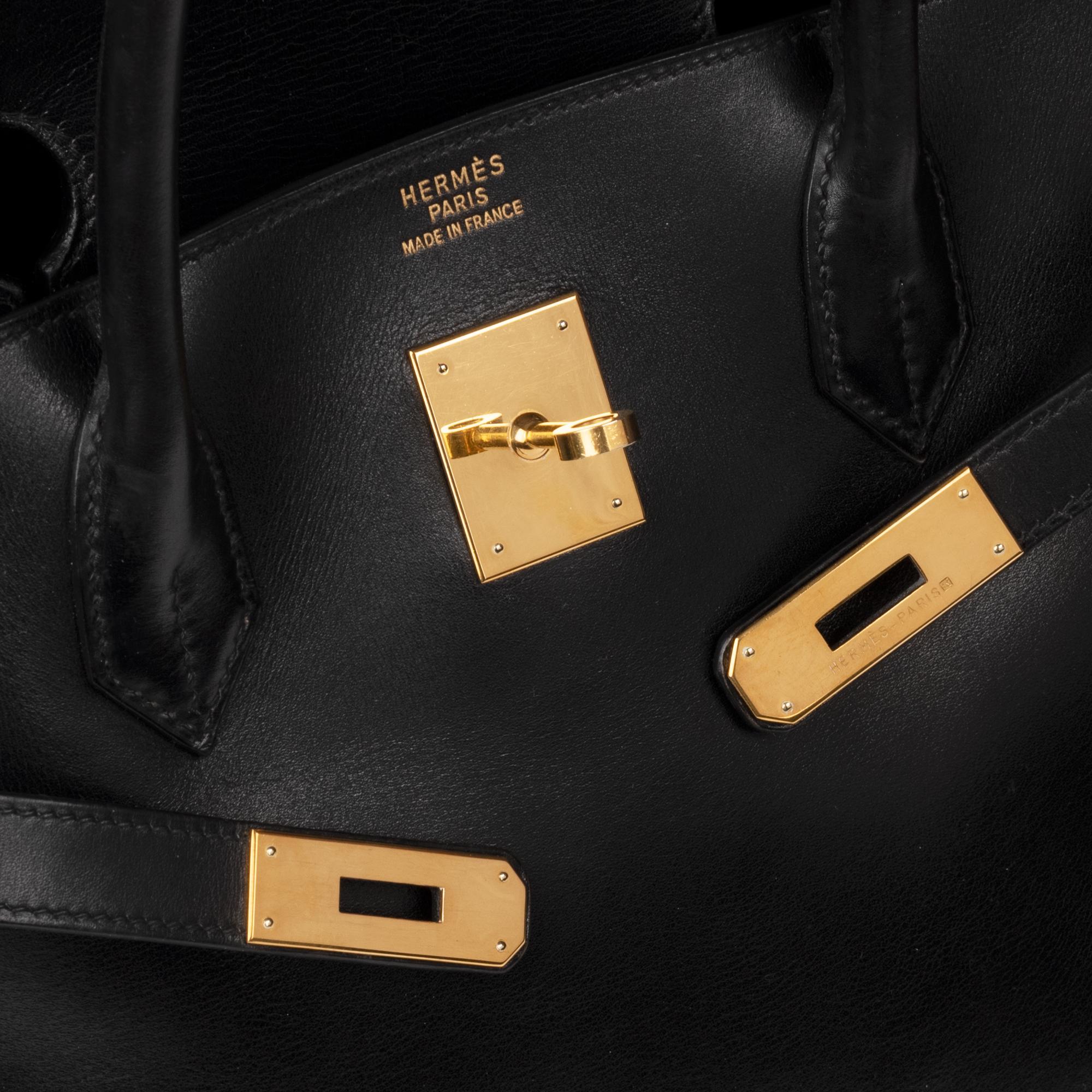 Hermes Birkin 40cm Black Box Leather Handbag In Good Condition In Paris, IDF