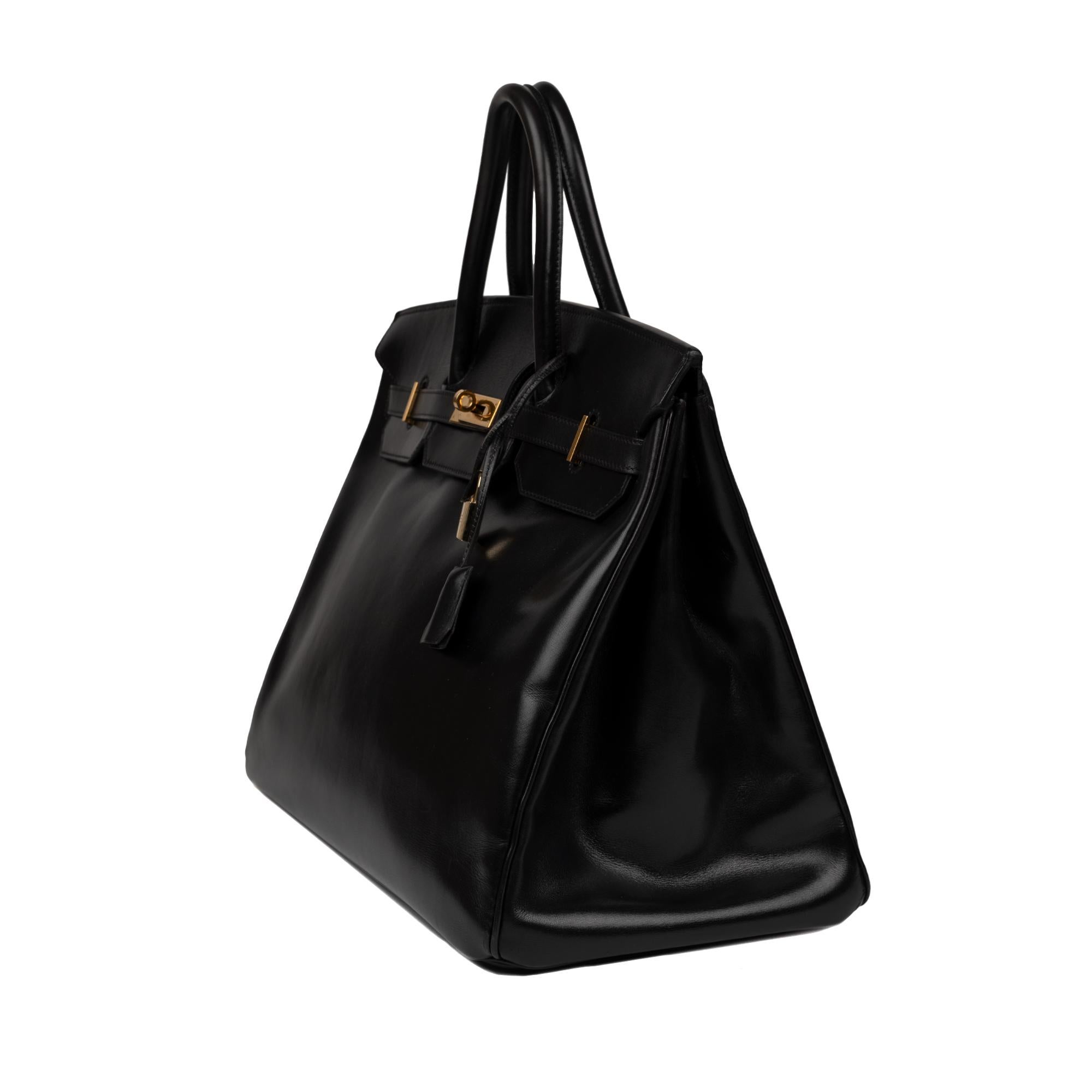 Hermes Birkin 40cm Black Box Leather Handbag 2
