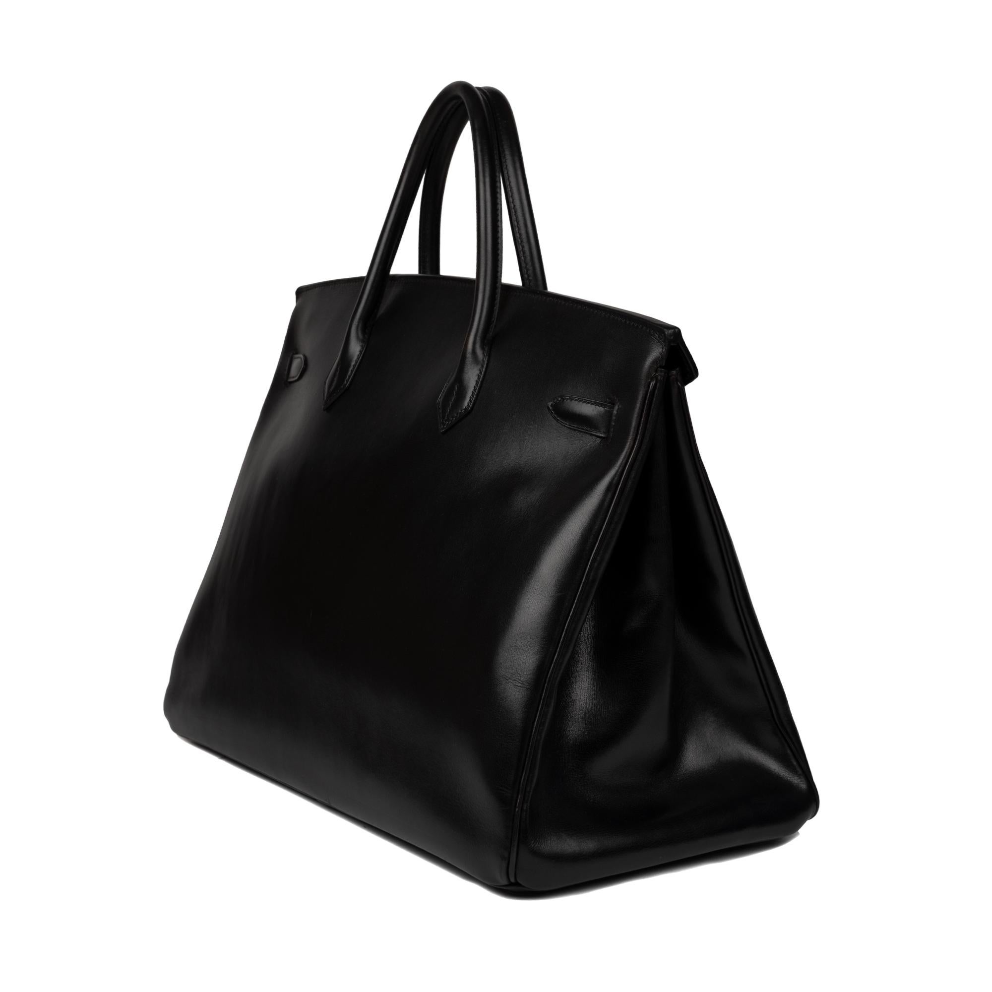 Hermes Birkin 40cm Black Box Leather Handbag 3