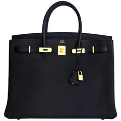 Hermes Birkin 40cm Schwarze Togo Gold Power Birkin Tasche NEU SELTEN