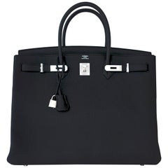 Hermes Birkin 40cm Noir Togo Palladium Hardware Bag Y Stamp, 2020 ULTRA RARE