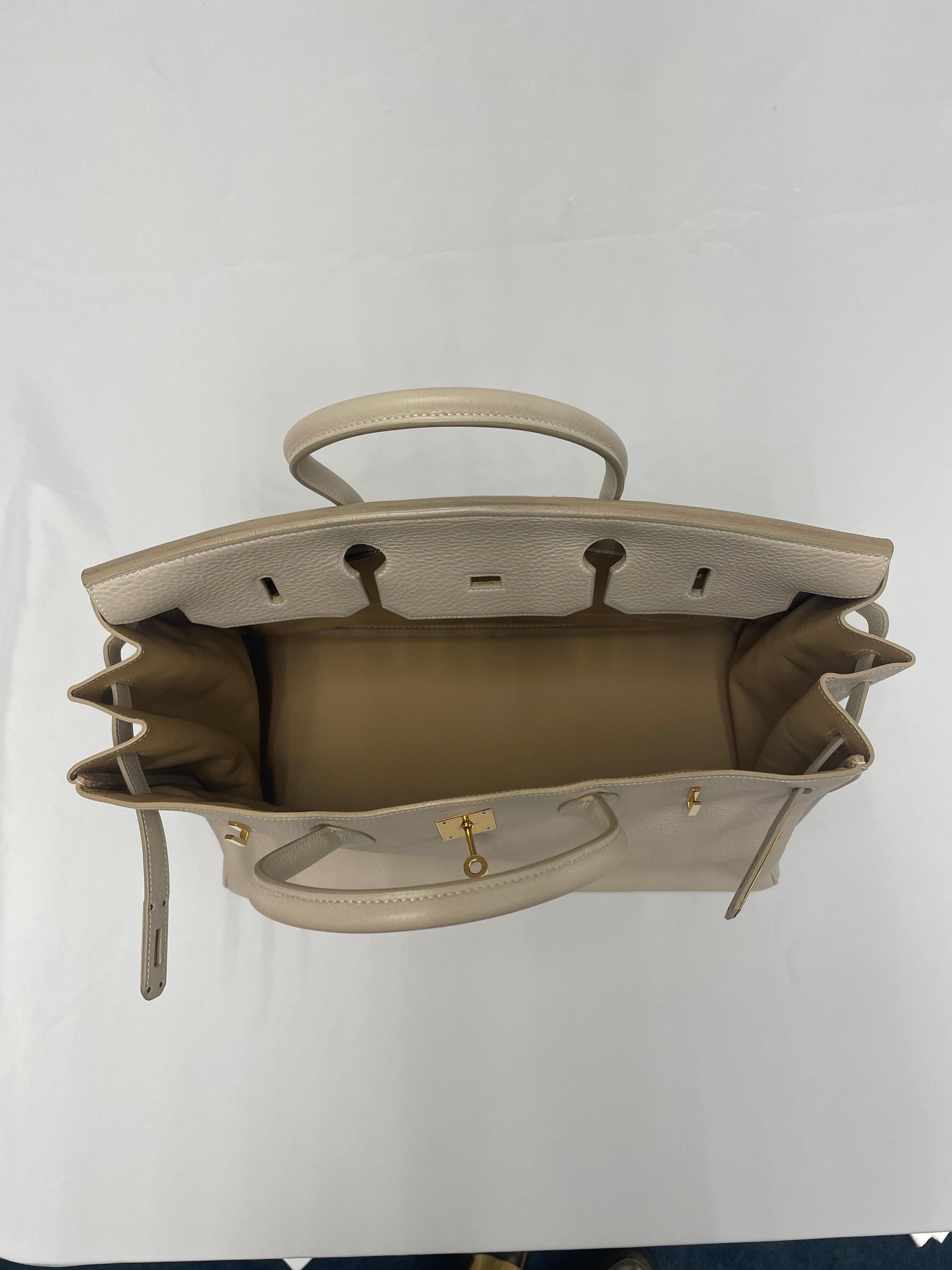 Hermès Birkin 40CM in pelle delle Ardenne con finiture dorate in vendita 10