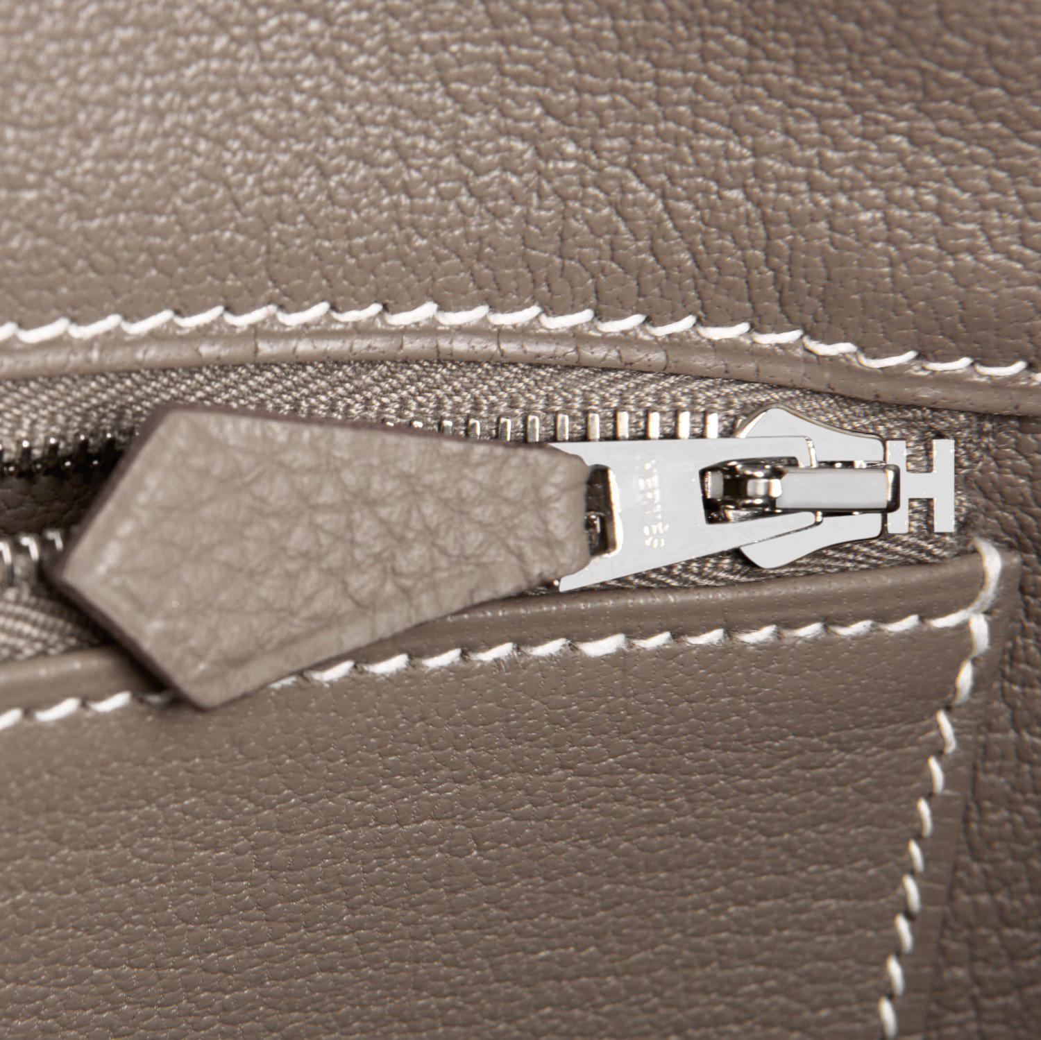 Hermes Birkin 40cm Etoupe Togo Palladium Birkin Bag NEW RARE 7