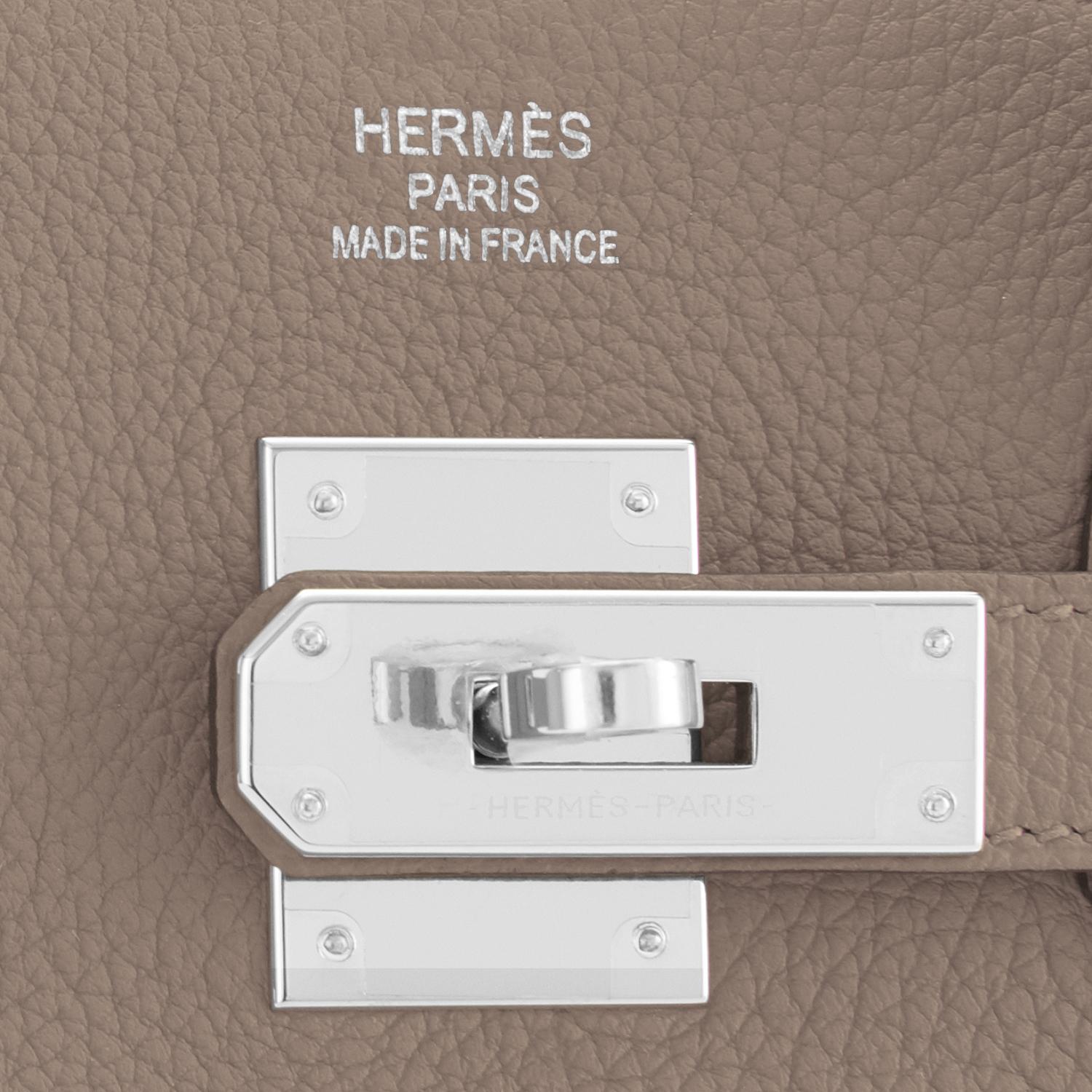Hermes Birkin 40cm Etoupe Togo Palladium Birkin Bag NEW RARE 8